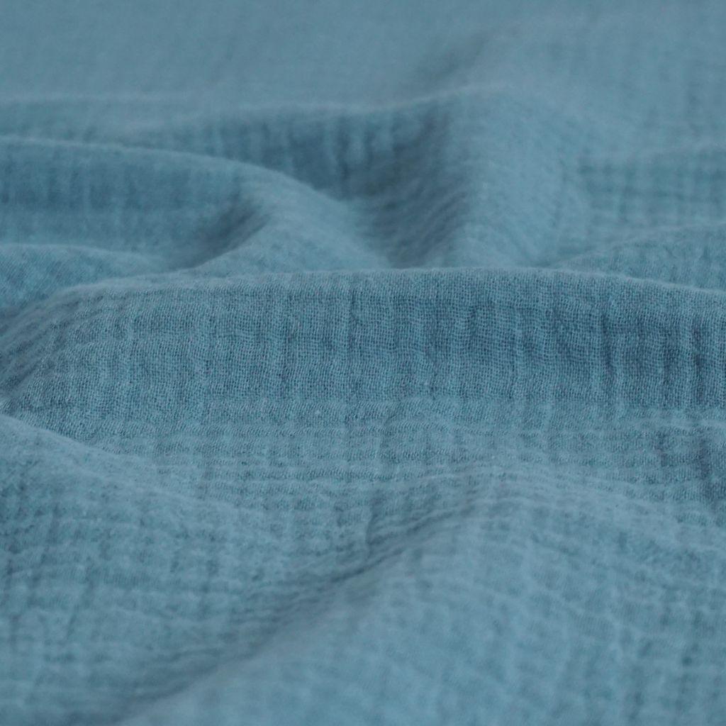 Musselin Double Gauze uni jeansblau