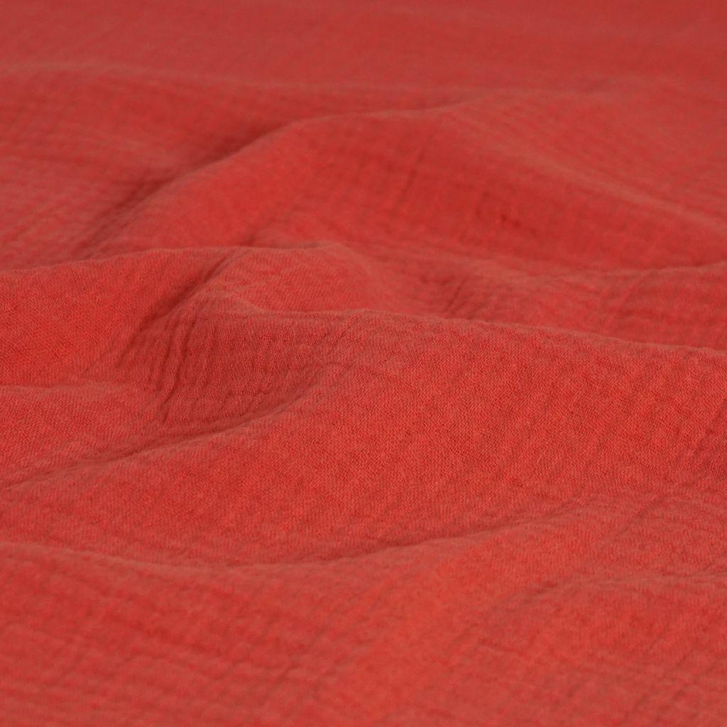 Musselin Double Gauze uni koralle