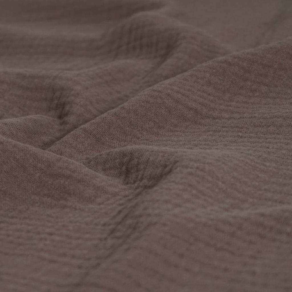 Musselin Double Gauze uni braun taupe