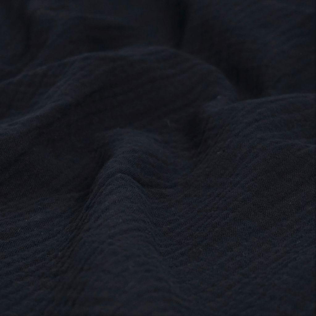Musselin Double Gauze uni schwarz