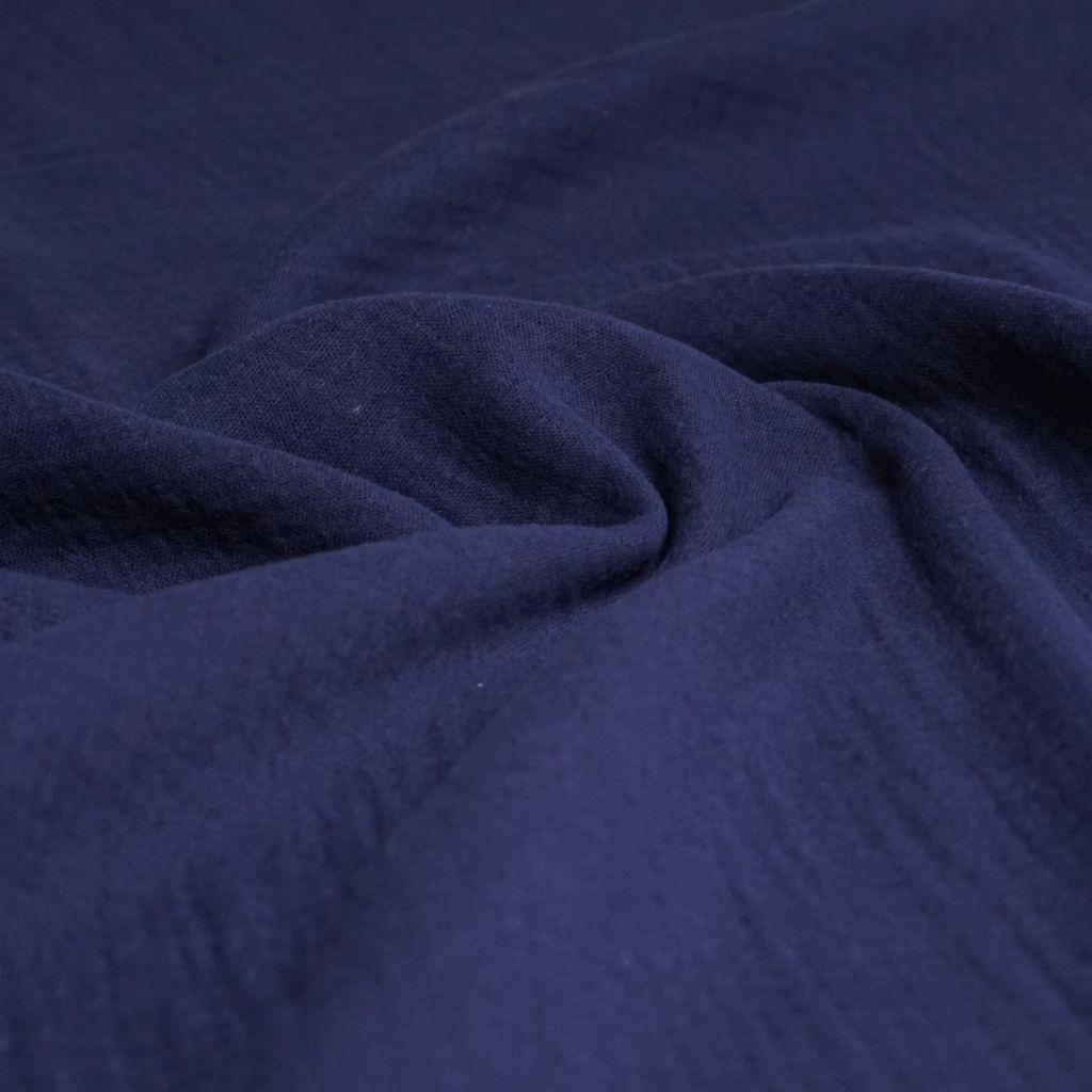 Musselin Double Gauze uni dunkelblau