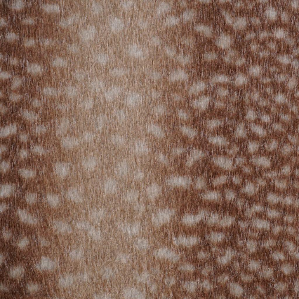 Fellimitat Rehkitz Fur Tierdruck braun beige