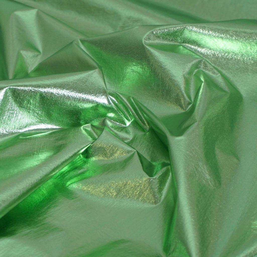 Folienstoff Nylon Metallic-Look maigrün