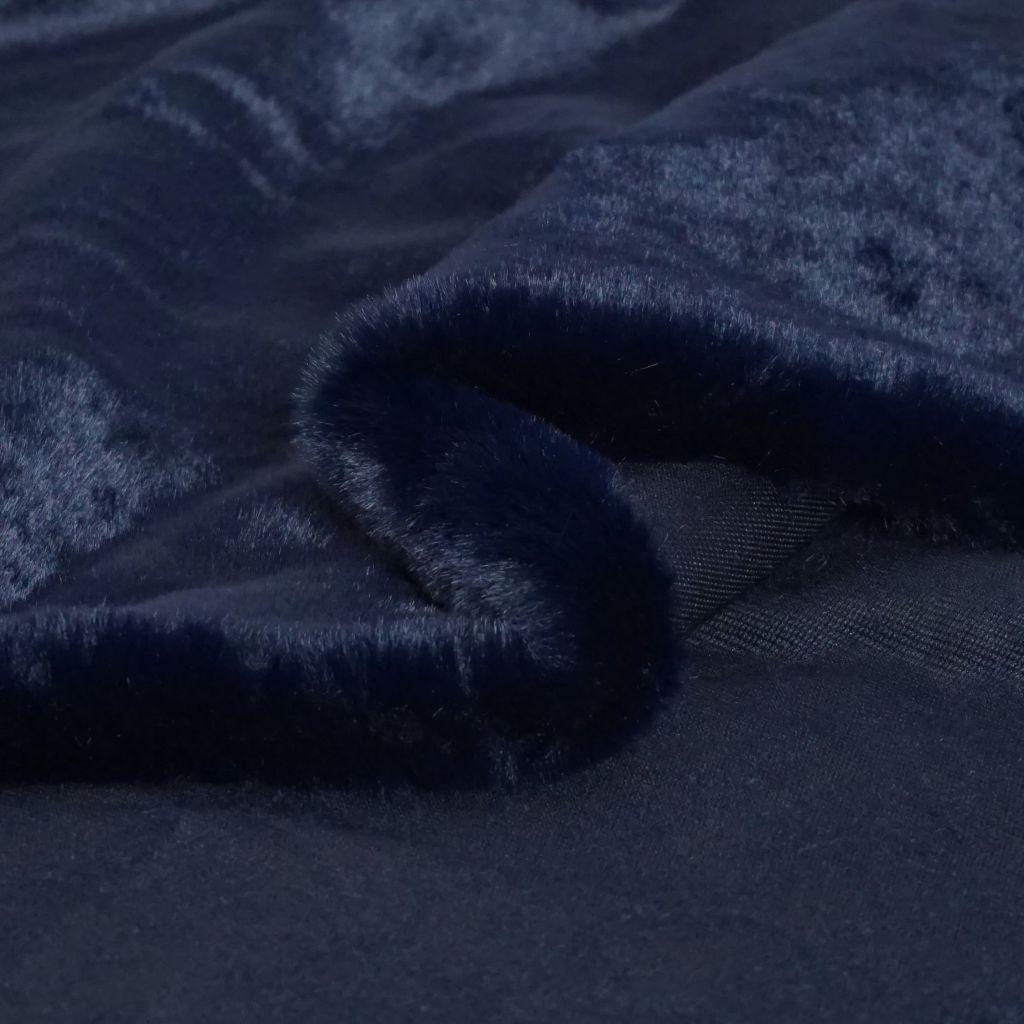 Fellimitat Kunstfell Fur dick und hochwertig nachtblau