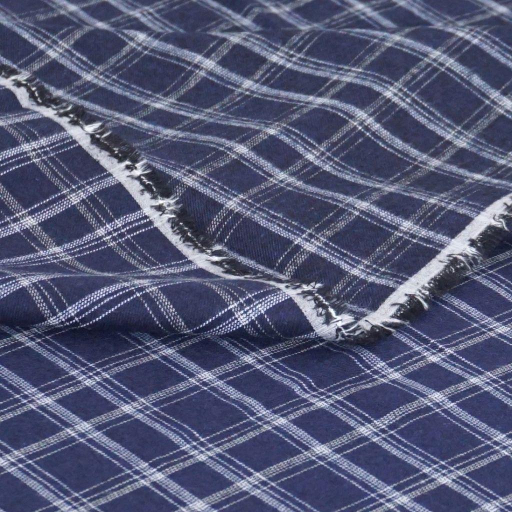 Flanell Baumwolle Karo blau hell