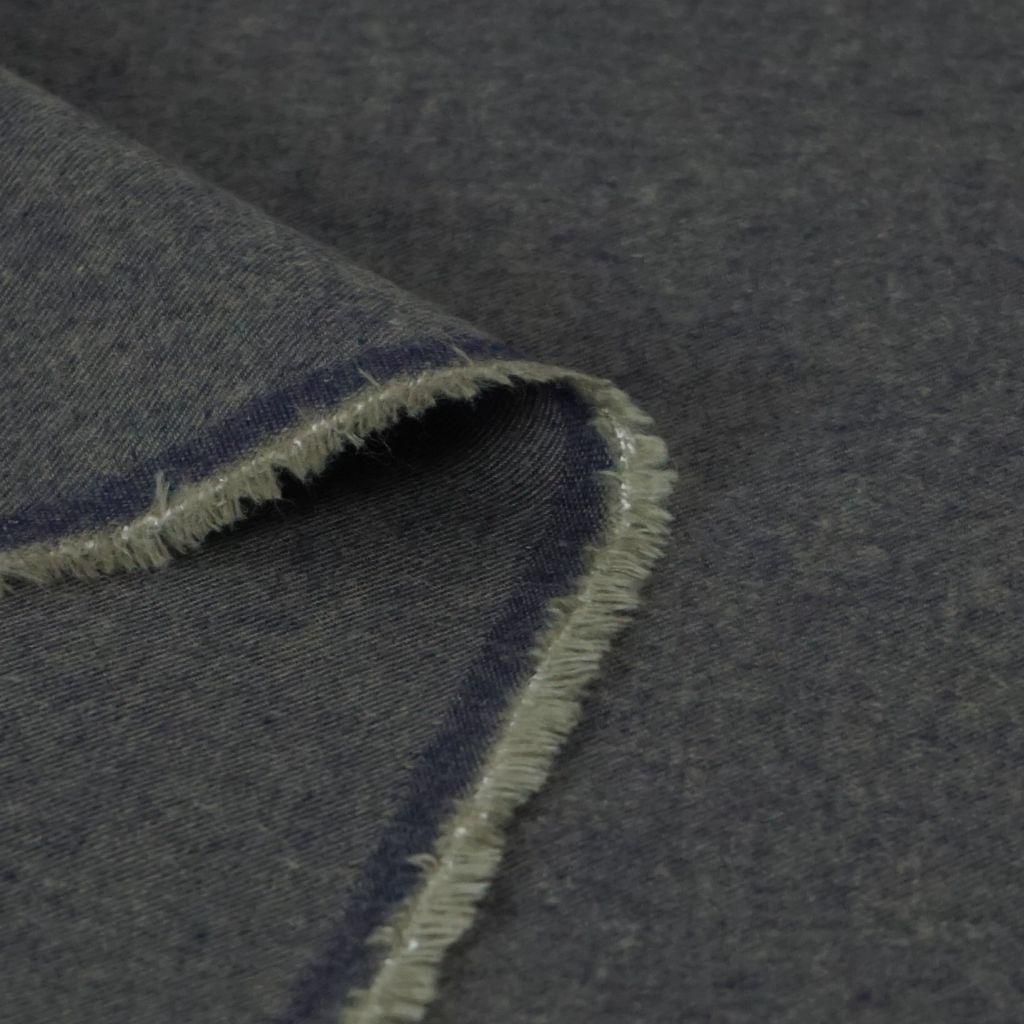 Flanell Baumwolle uni melange olivegrün dunkelblau