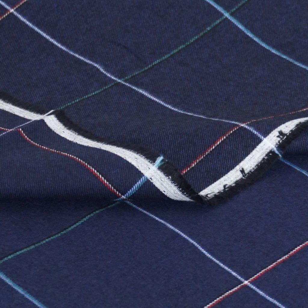 Flanell Baumwolle großes Karo blau