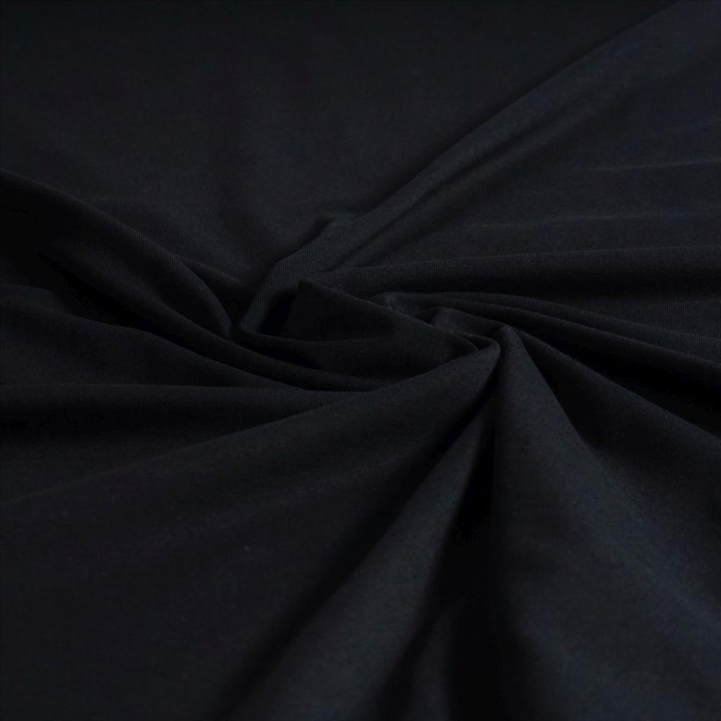 Singlejersey uni aus Baumwolle schwarz - Bio