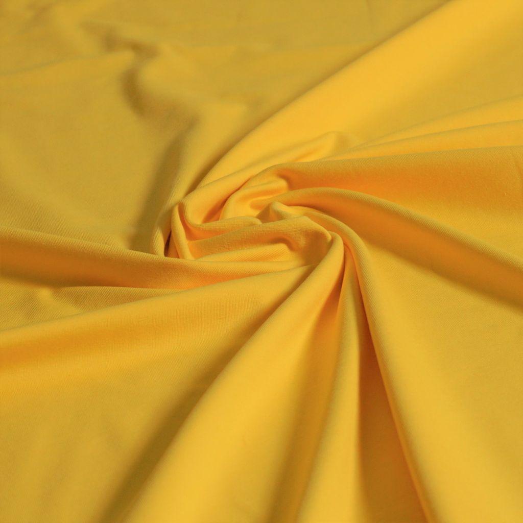 Singlejersey uni aus Baumwolle sonnengelb - Bio