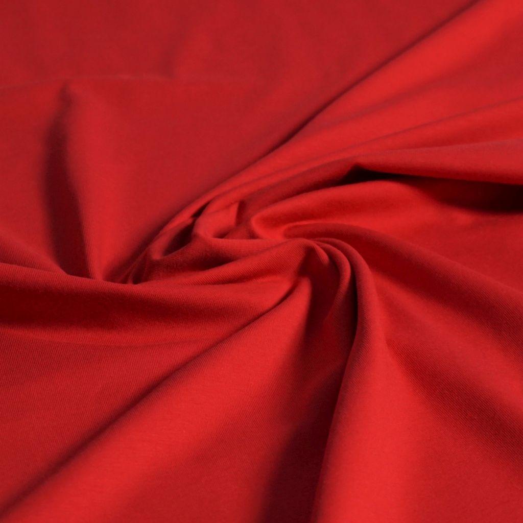 Singlejersey uni aus Baumwolle rot - Bio