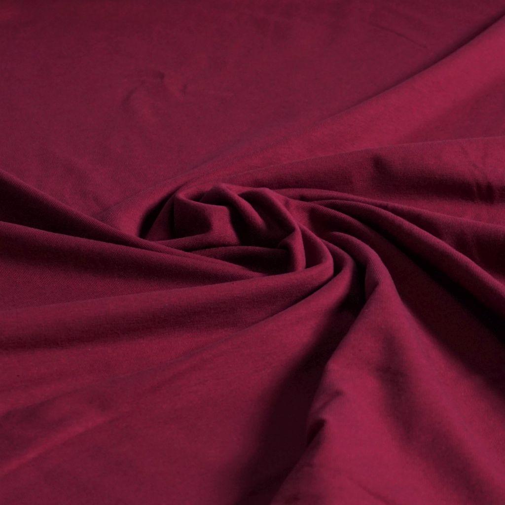 Singlejersey uni aus Baumwolle bordeauxviolett - Bio