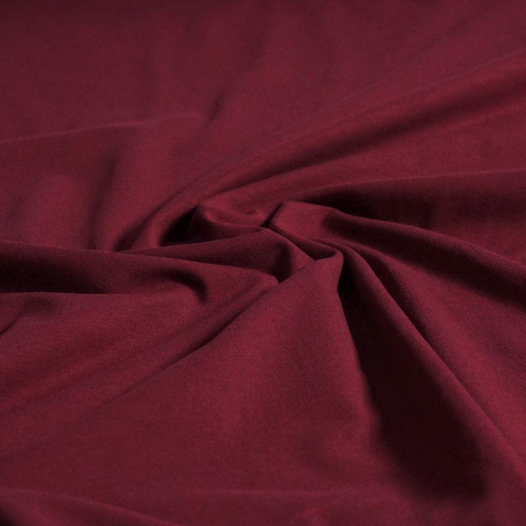 Singlejersey uni aus Baumwolle dunkelbordeaux - Bio