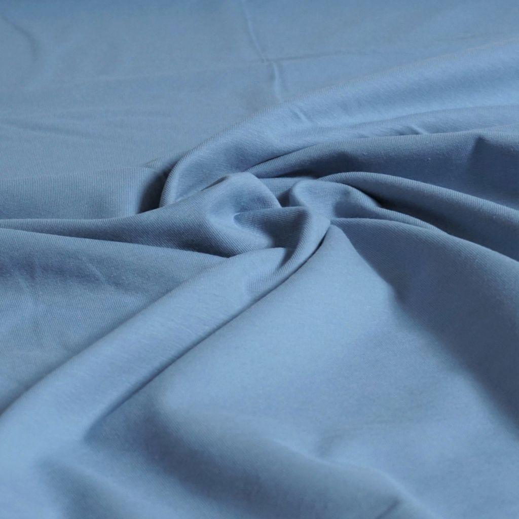 Singlejersey uni aus Baumwolle denimblau - Bio