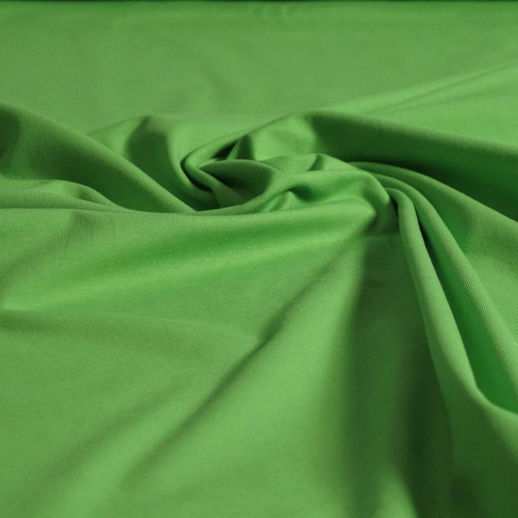 Singlejersey uni aus Baumwolle froschgrün - Bio