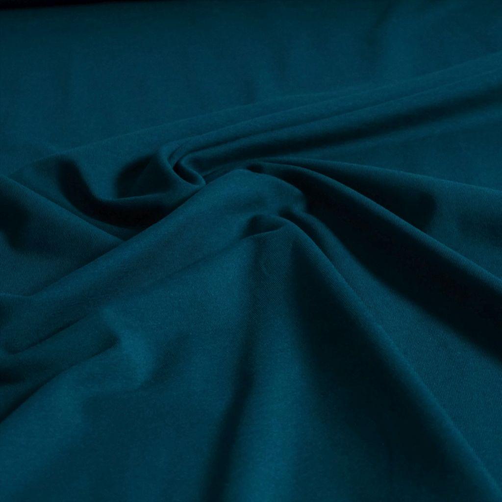 Singlejersey uni aus Baumwolle dunkelpetrol - Bio