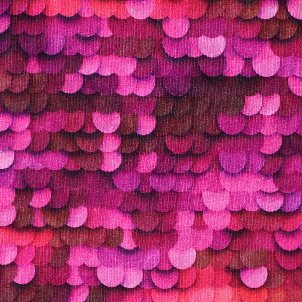 Baumwolljersey Paillettendruck pink