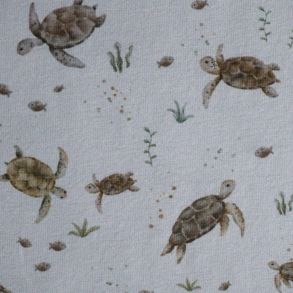 Baumwolljersey Schildkröten weiß – FVJ
