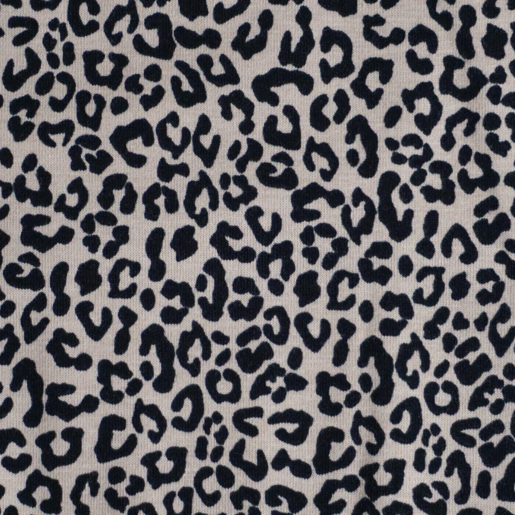 Baumwolljersey Leo Animalprint beige schwarz