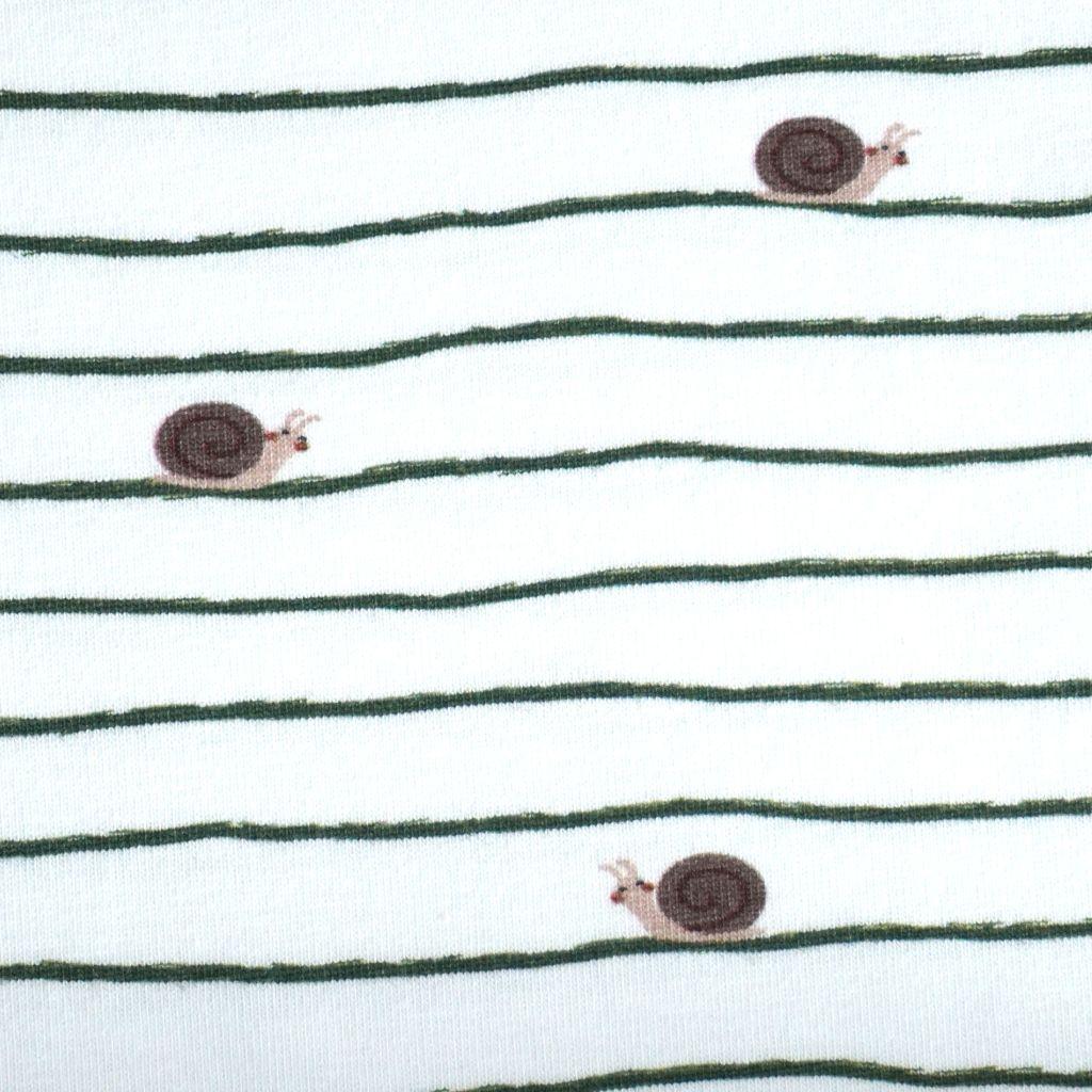 Baumwolljersey Schnecke grün ecru