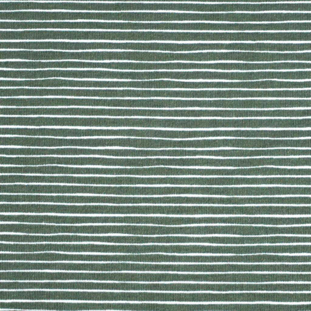 Baumwolljersey feine unregelmäßige Streifen grün weiß