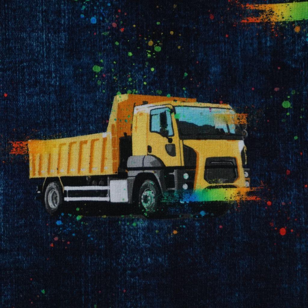 Baumwolljersey Baufahrzeuge Jeansoptik - Glitzerpüppi