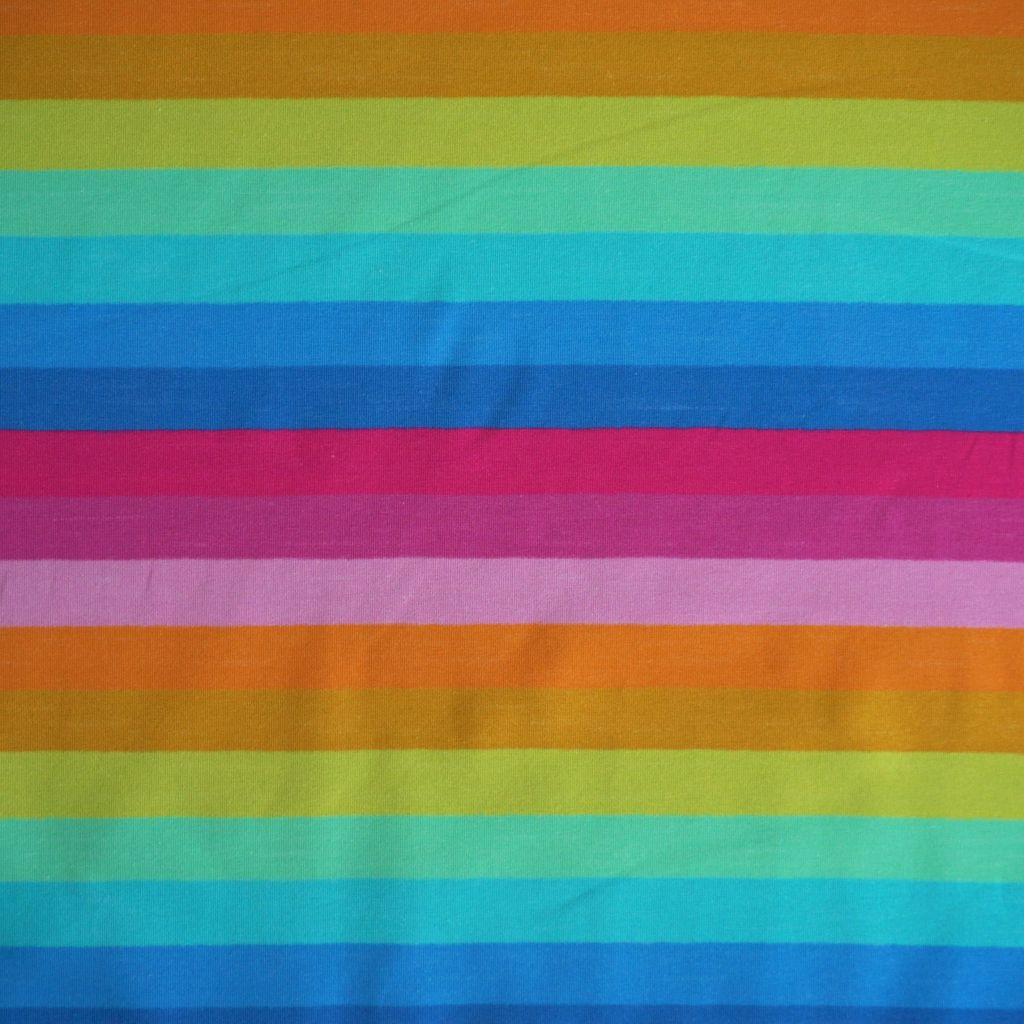 Baumwolljersey Regenbogenringel von Susalabim bunt – Bio