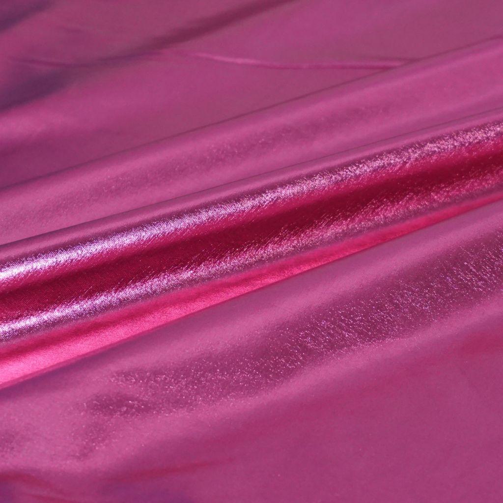 Folienjersey Kunstfaser glänzend rosa pink
