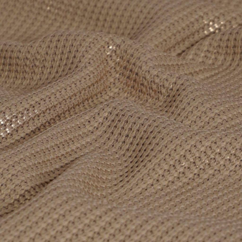 Rippenstrick dick Baumwolle Mix metallic kupfergold beige
