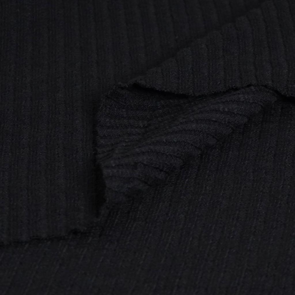 Vintage Strickstoff Längsrippe schwarz