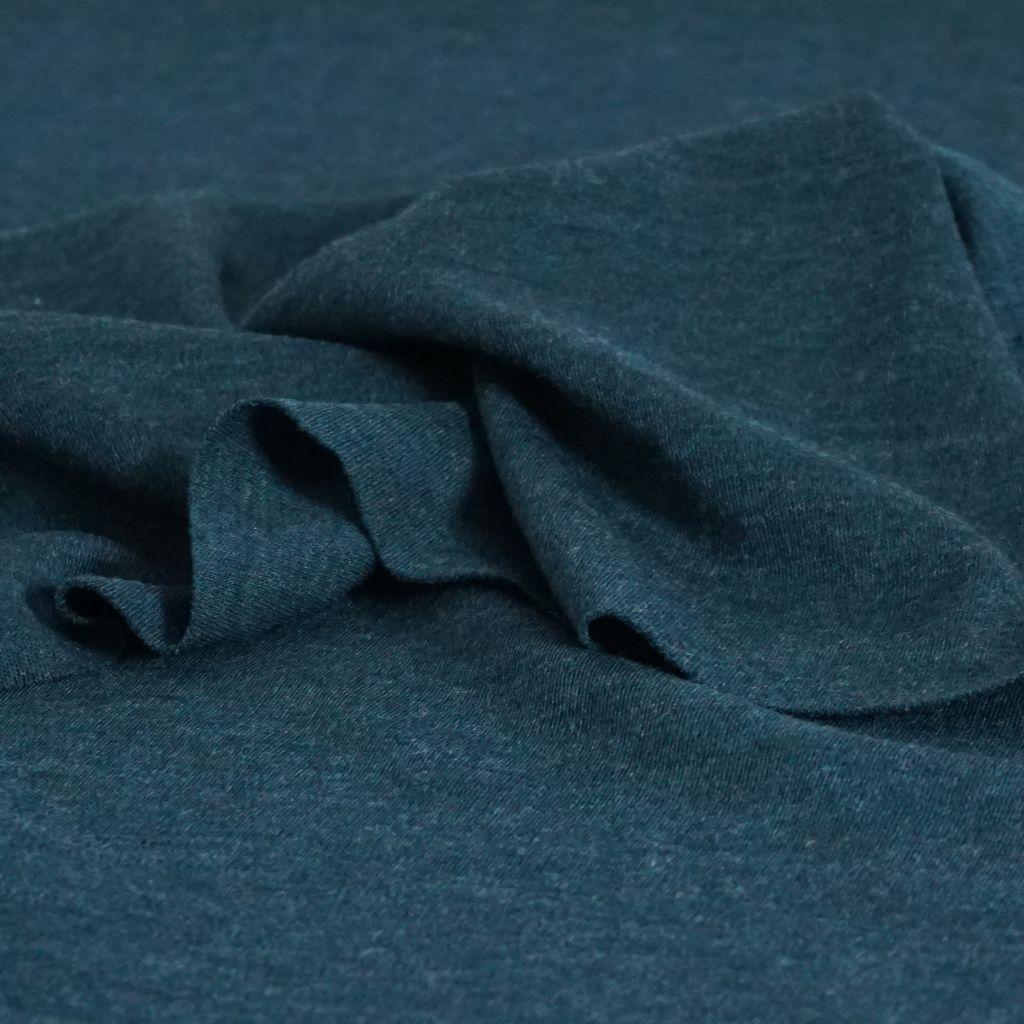 Wolljersey Merino-Strick petrolgrün