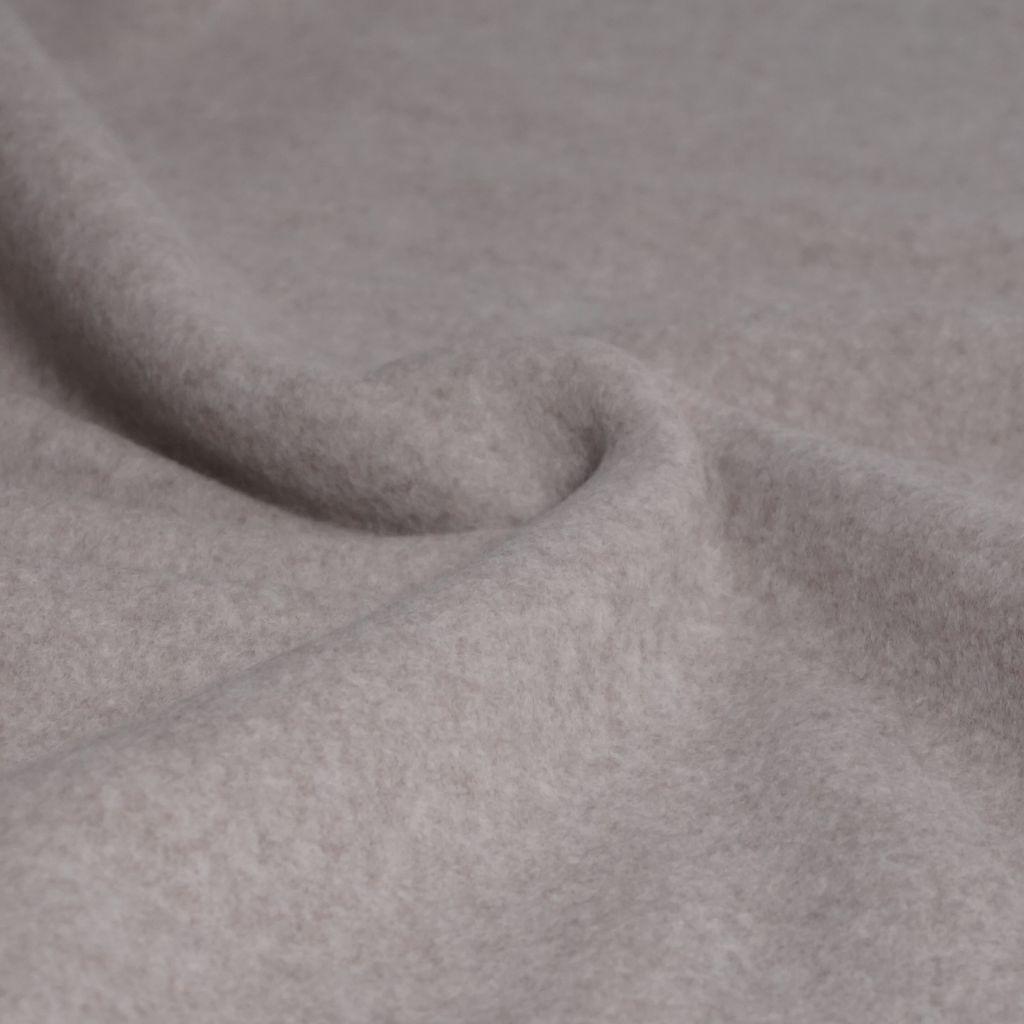 Baumwollfleece hellbraun melange - Bio