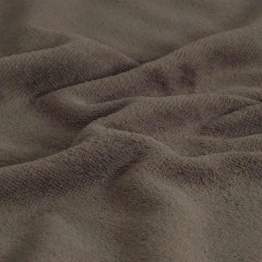 Bambus-Fleece Frottee Doubleface braun taupe