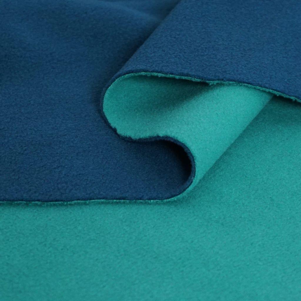 Polar Fleece Doubleface antipilling zweifarbig blau meergrün