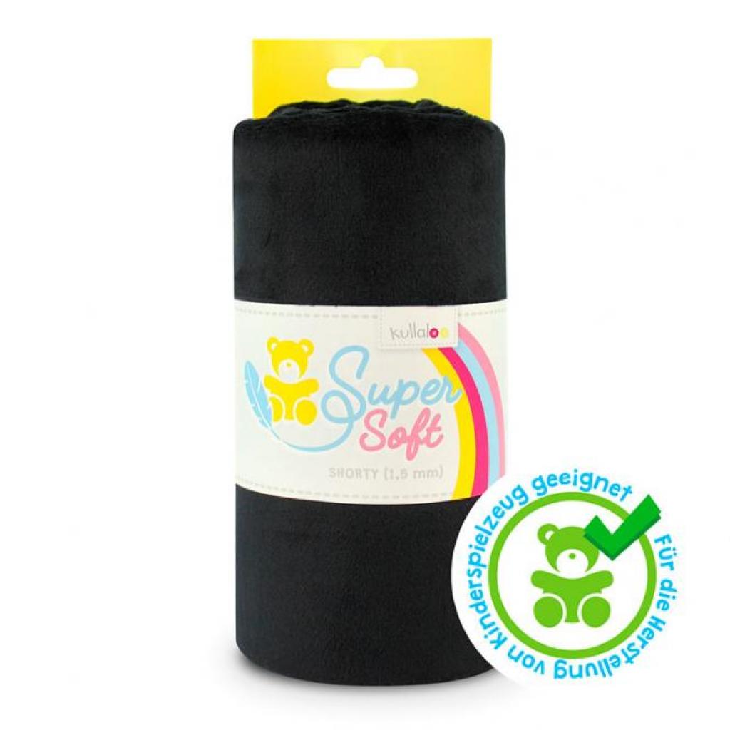 Plüschstoff Shorty uni 75x100cm schwarz – Kullaloo