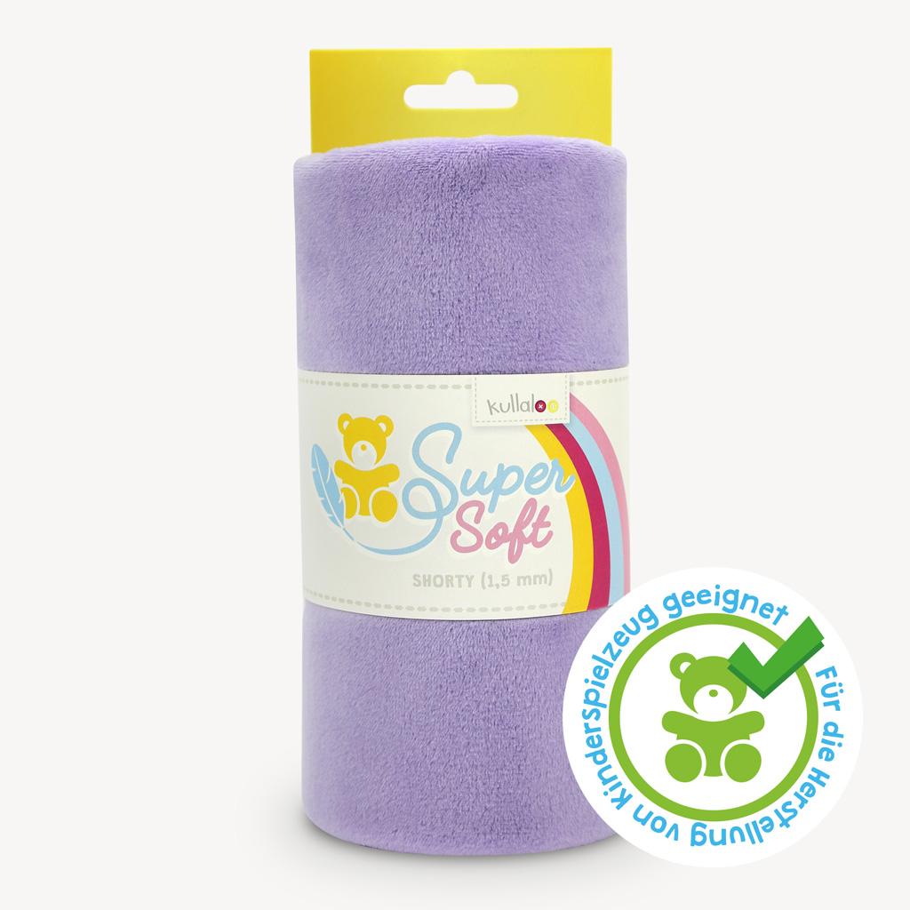 Plüschstoff Shorty uni 75x100cm lavendel lila – Kullaloo