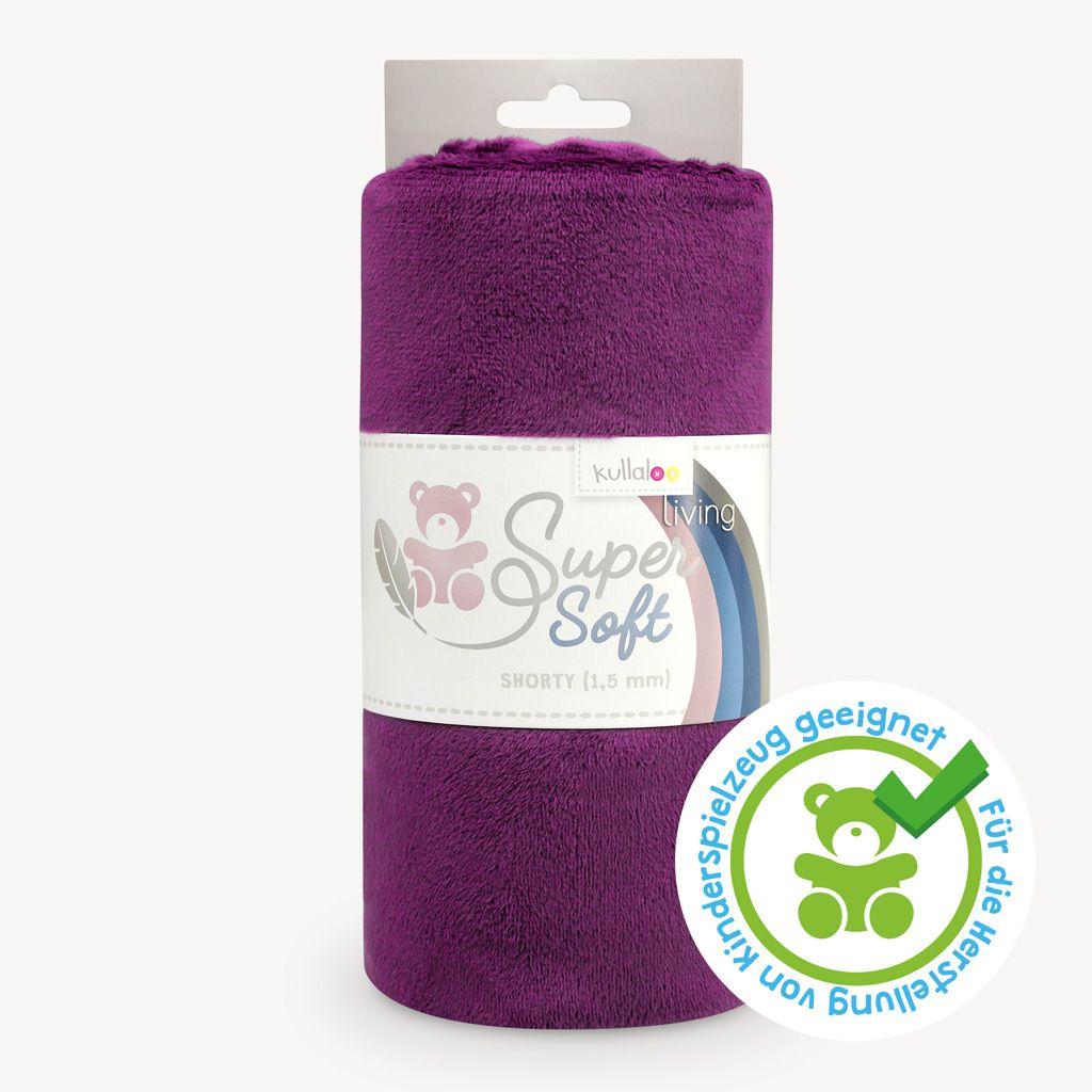 Plüschstoff Shorty uni 75x100cm pflaume violett – Kullaloo