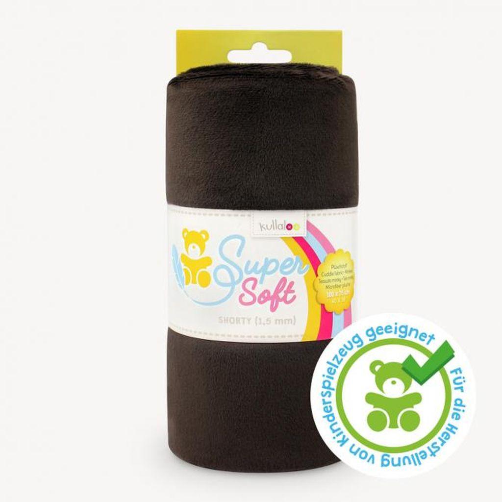 Plüschstoff Shorty uni 75x100cm dunkelbraun schoko – Kullalo