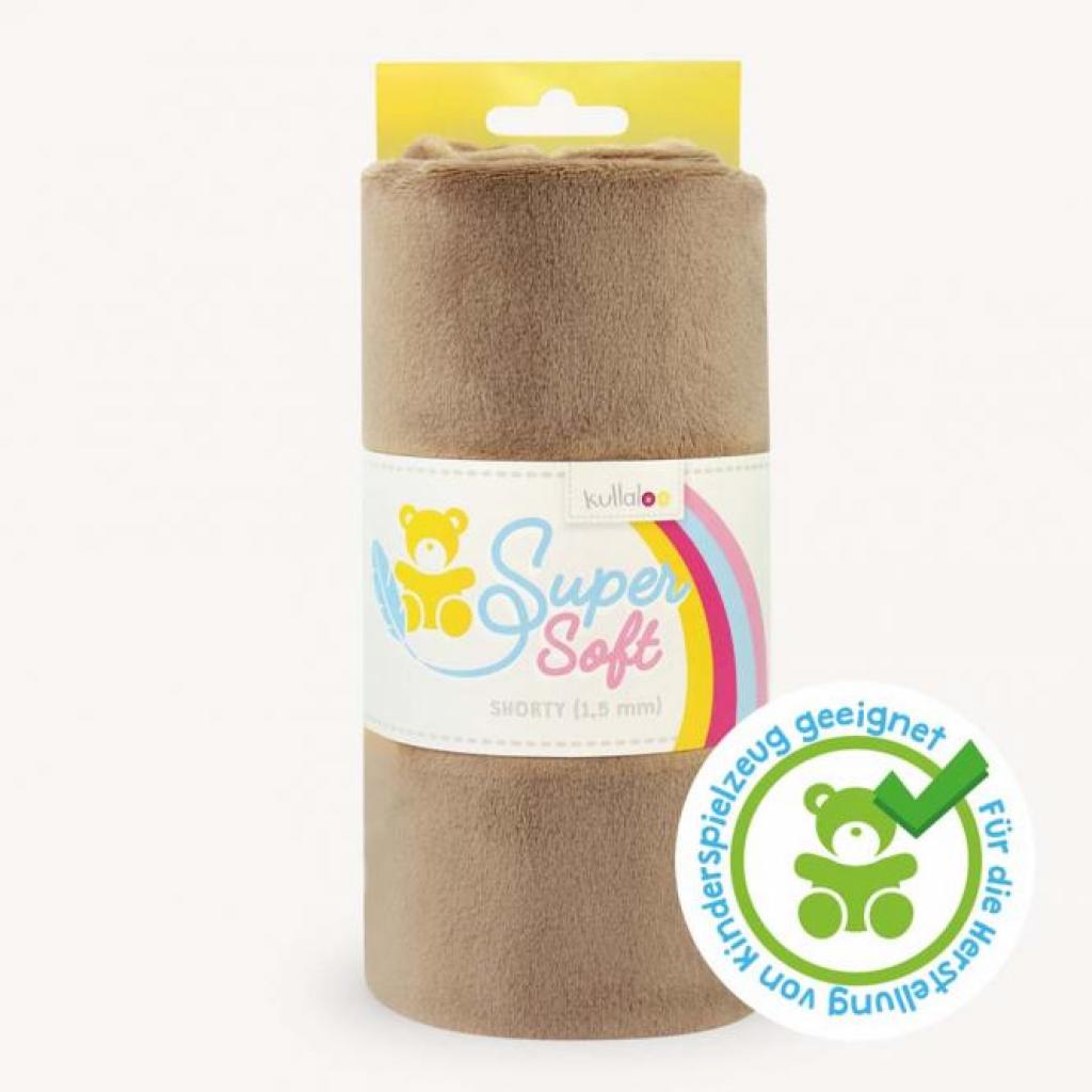 Plüschstoff Shorty uni 75x100cm taupe – Kullaloo
