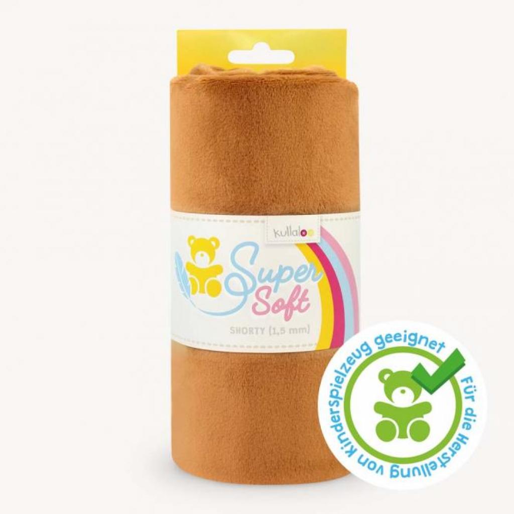 Plüschstoff Shorty uni 75x100cm fuchsbraun – Kullaloo