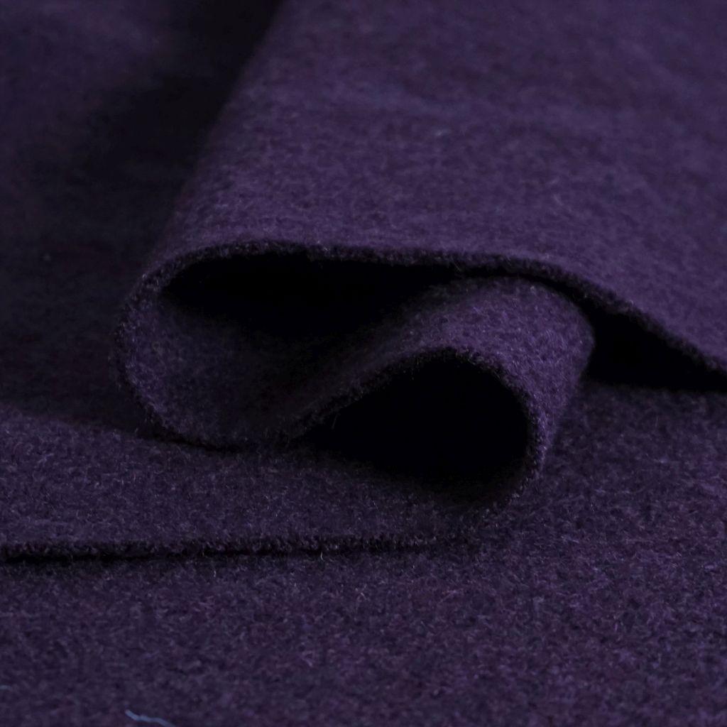 Wollwalk Walkloden aus Schurwolle aubergine dunkellila