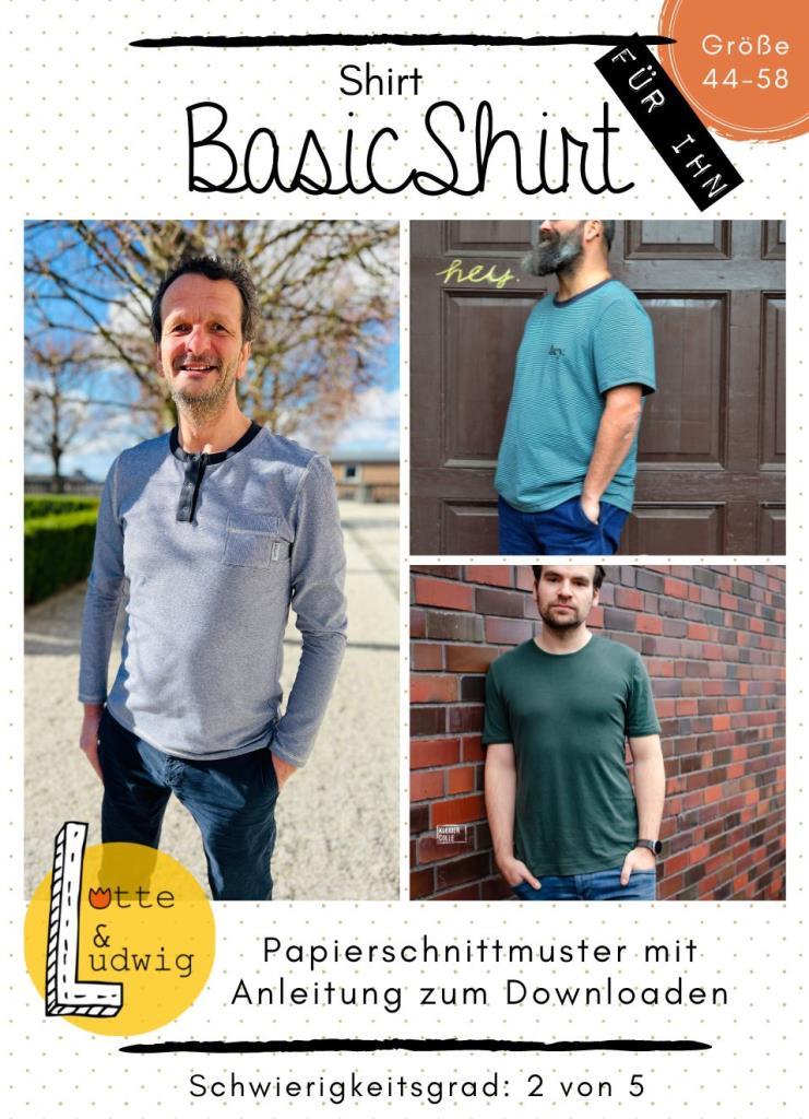 Papierschnittmuster Männer Basic-Shirt Gr. 44-58