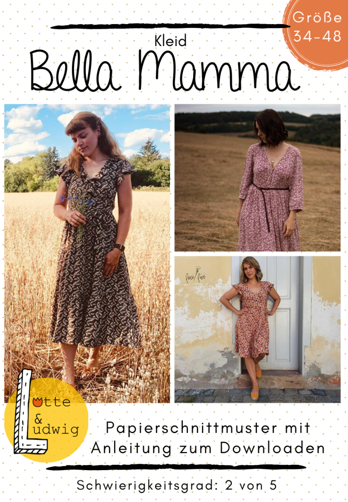 Papierschnittmuster Sommerkleid Bella Mamma Gr. 34-48