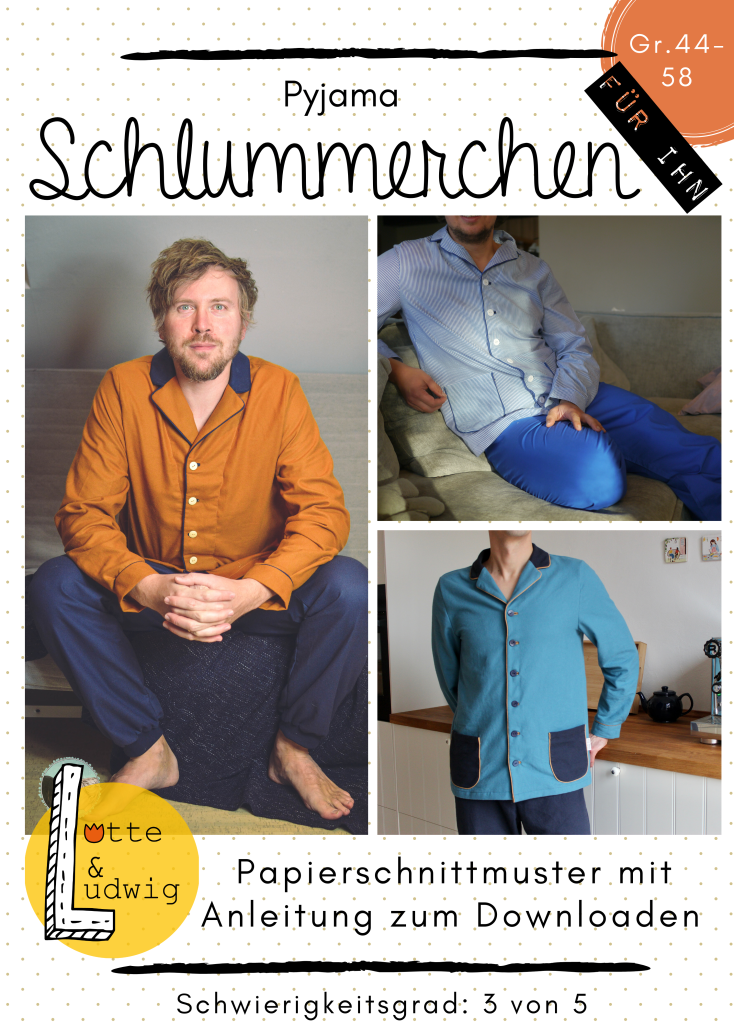 Papierschnittmuster Männer Pyjama Schlummerchen Gr. 44-58