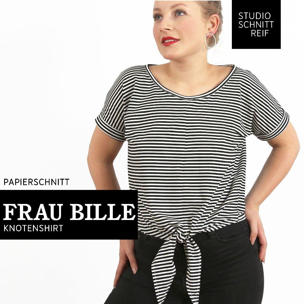 Papierschnittmuster Knotenshirt Frau Bille XS-L