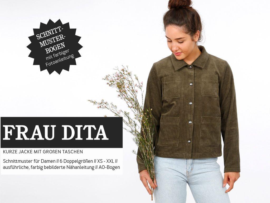 Papierschnittmuster kurze Jacke Frau Dita XS-XXL