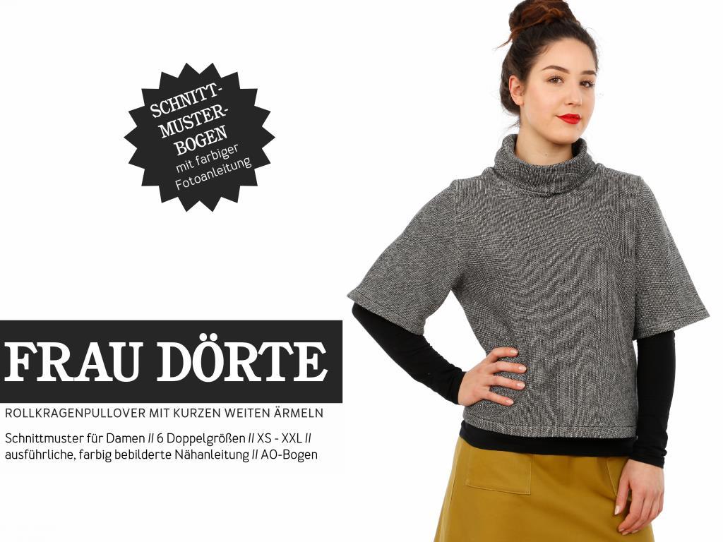 Papierschnittmuster Rollkragenpullover Frau Dörte XS-XXL