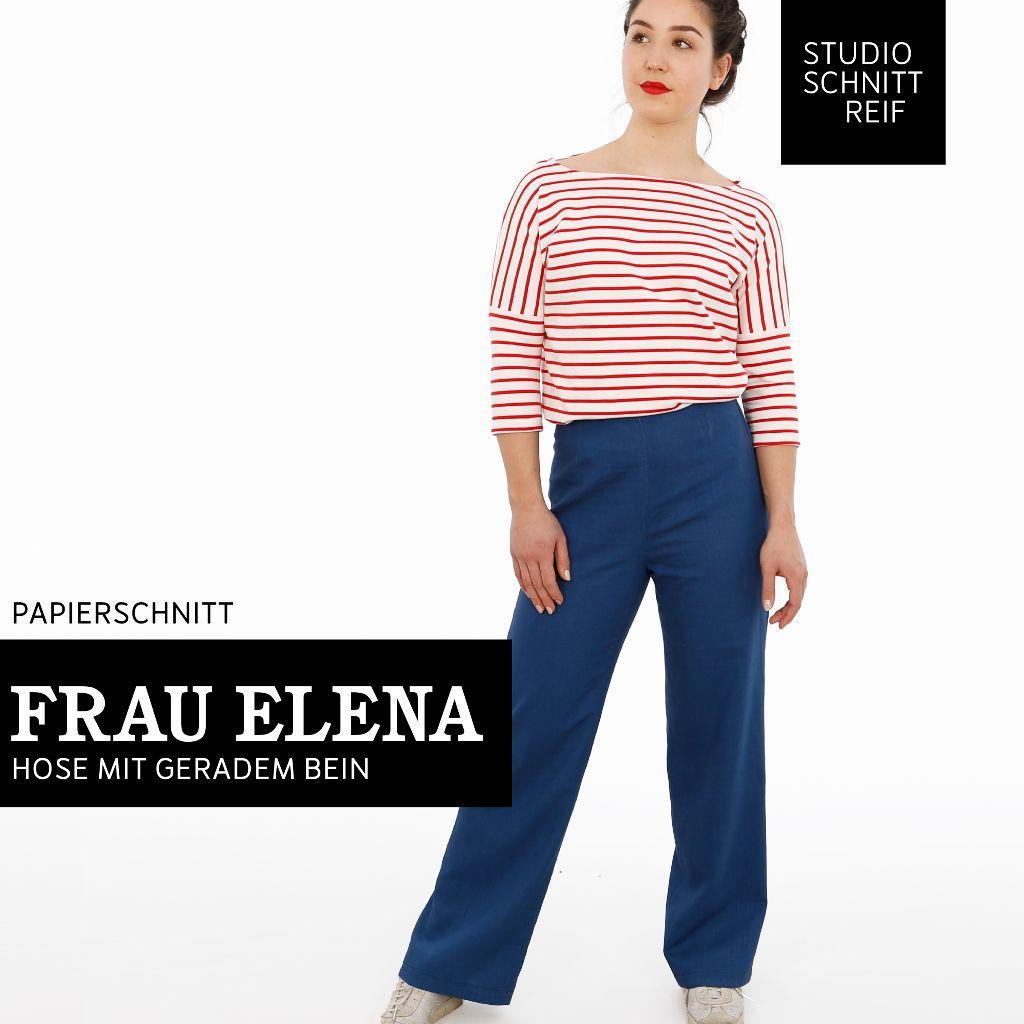 Papierschnittmuster schlichte Hose Frau Elena XS-XXL