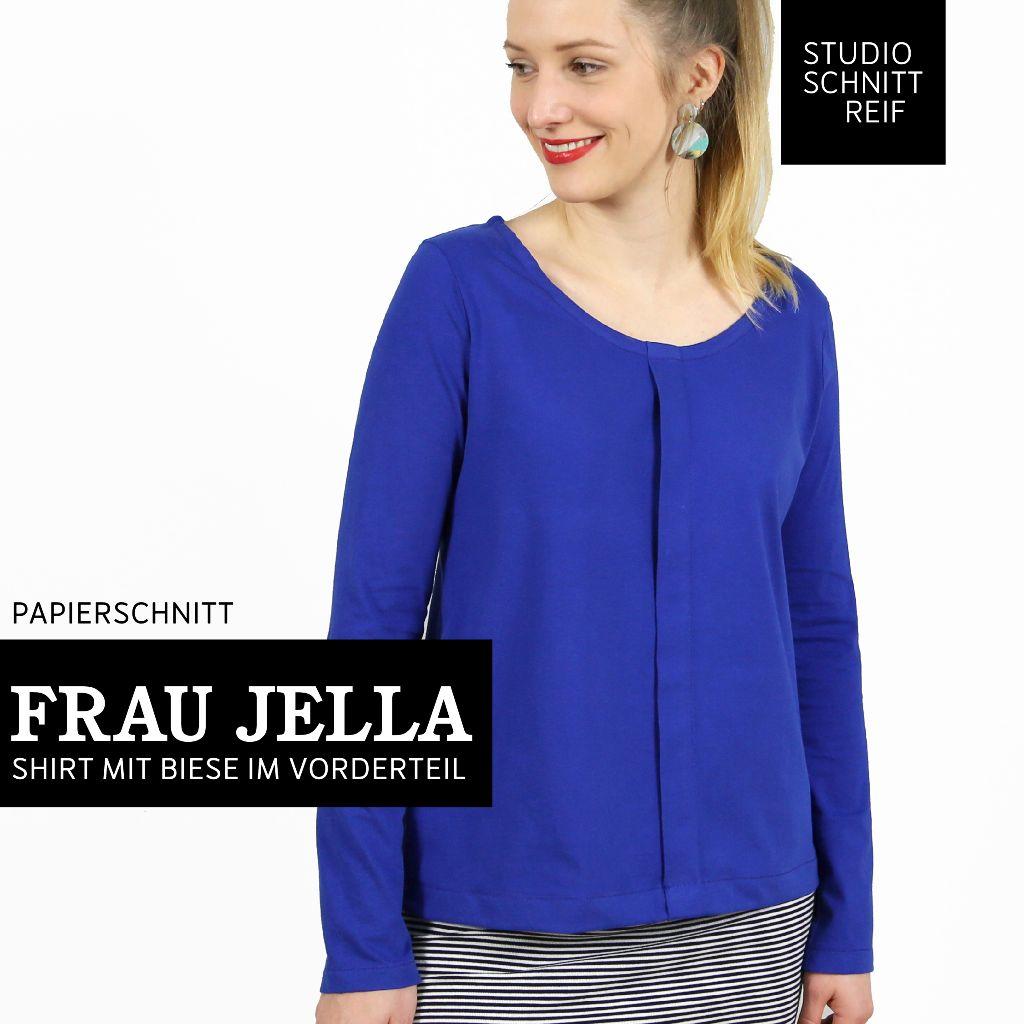 Papierschnittmuster Shirt mit Biese Frau Jella XS-XXL