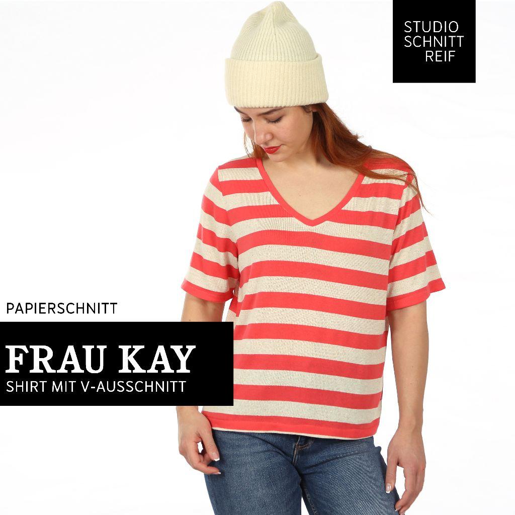 Papierschnittmuster V-Shirt Frau Kay XS-XXL