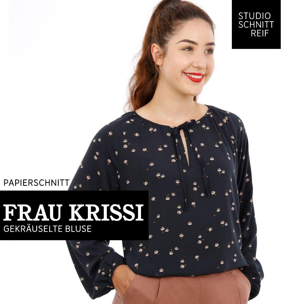 Papierschnittmuster Bluse mit Band Frau Krissi XS-XXL